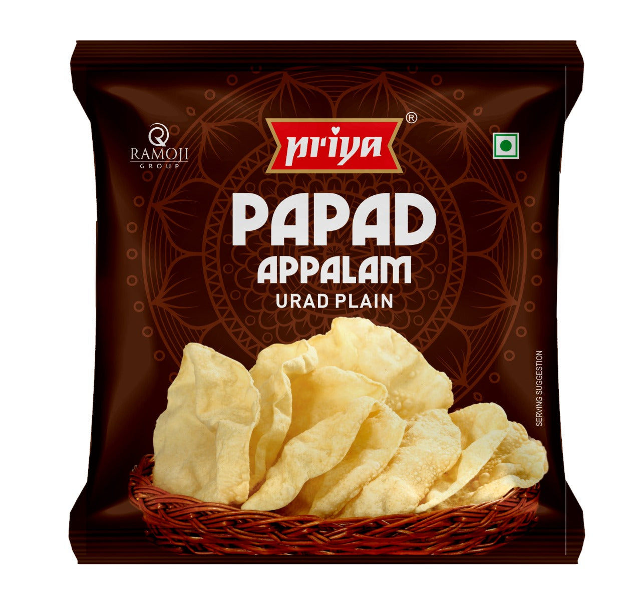 Priya Urad Dal Papad - Plain 80gm (Pack of 2)