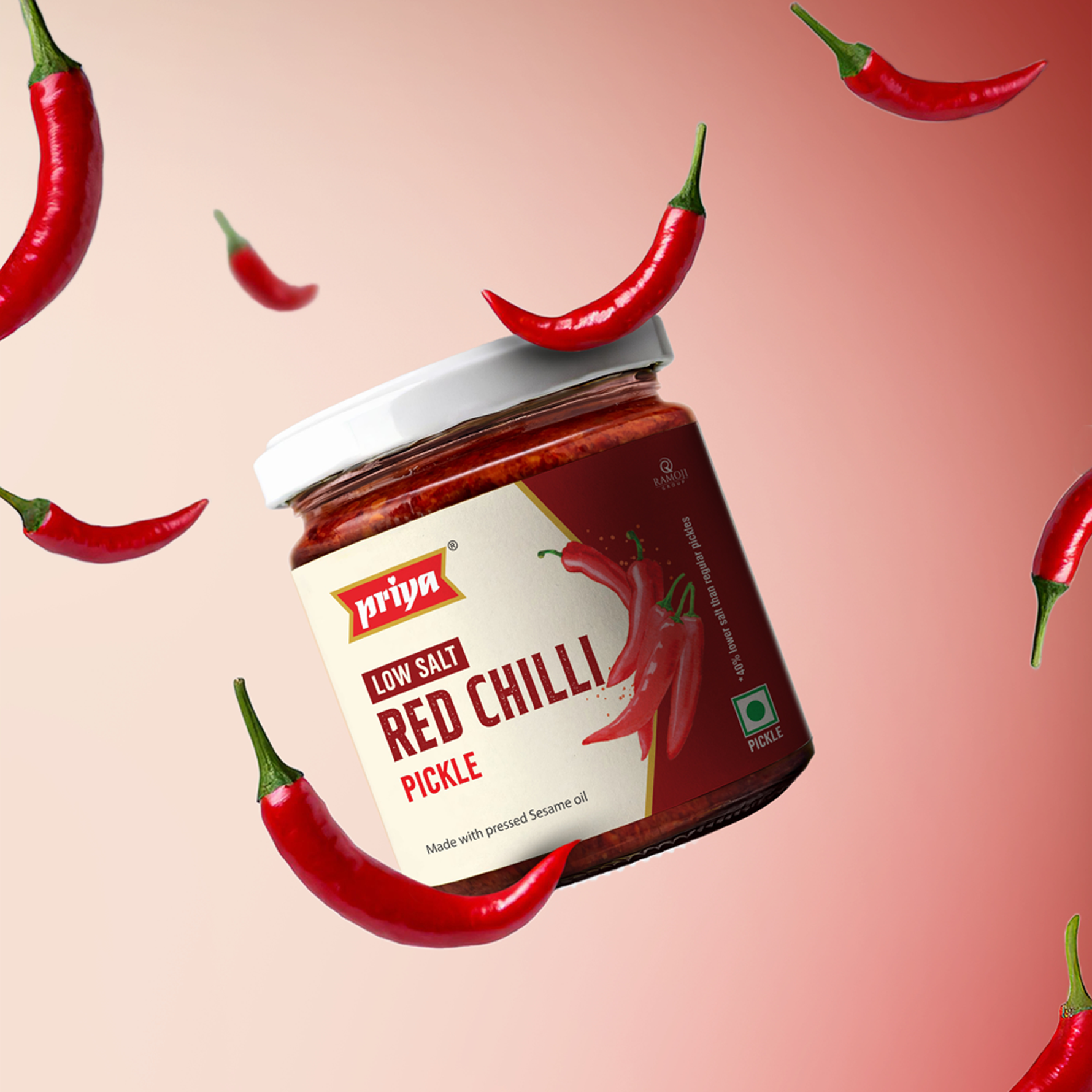 Low Salt Red Chilli Pickle 200g
