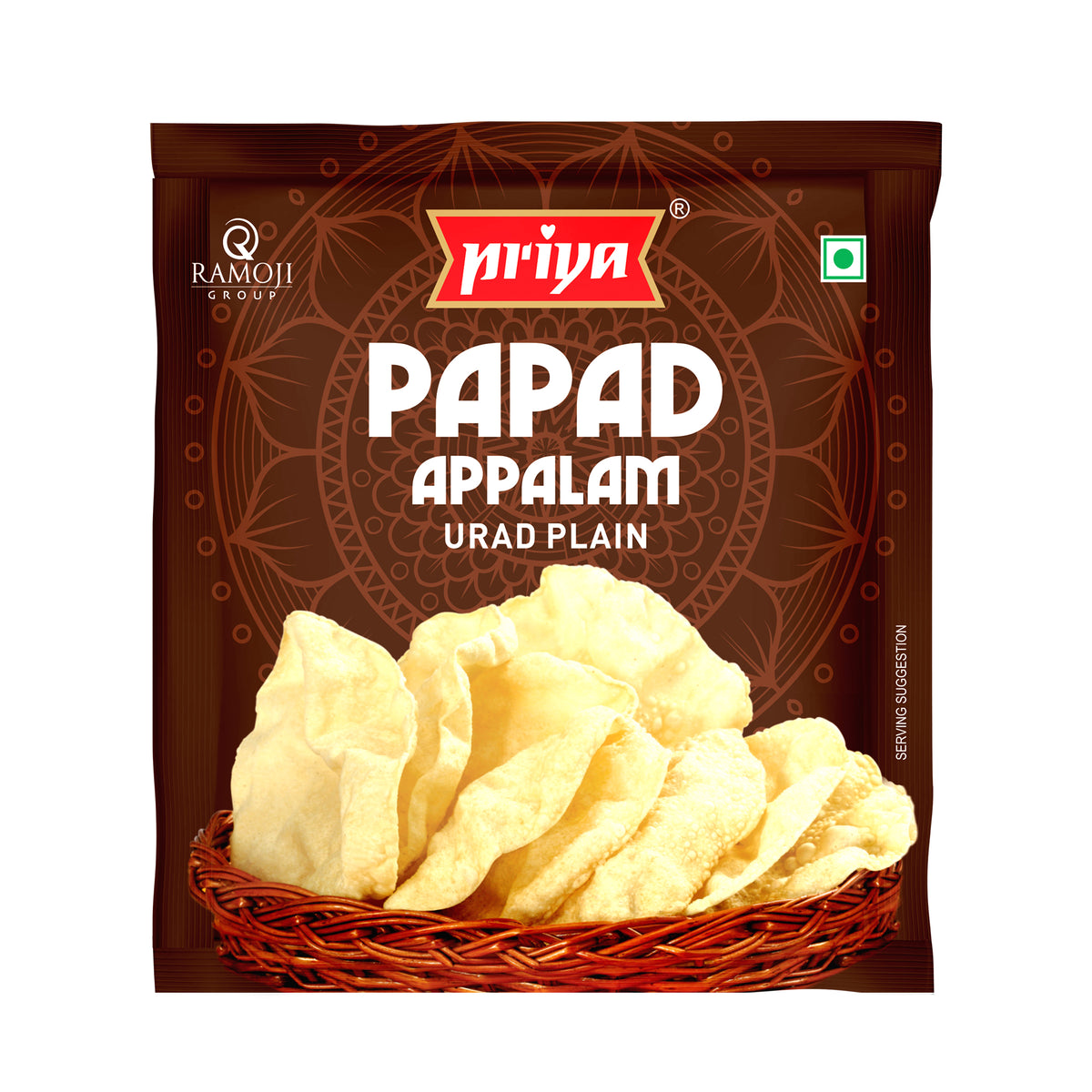 Priya Urad Dal Papad - Plain 100gm