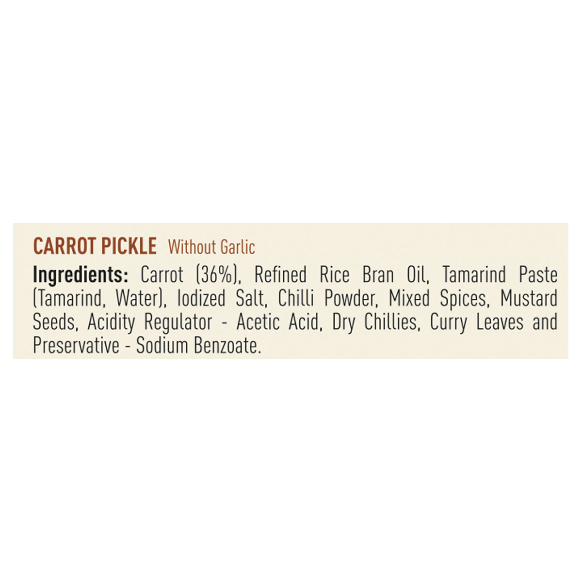 Carrot Pickle Without Garlic 300g