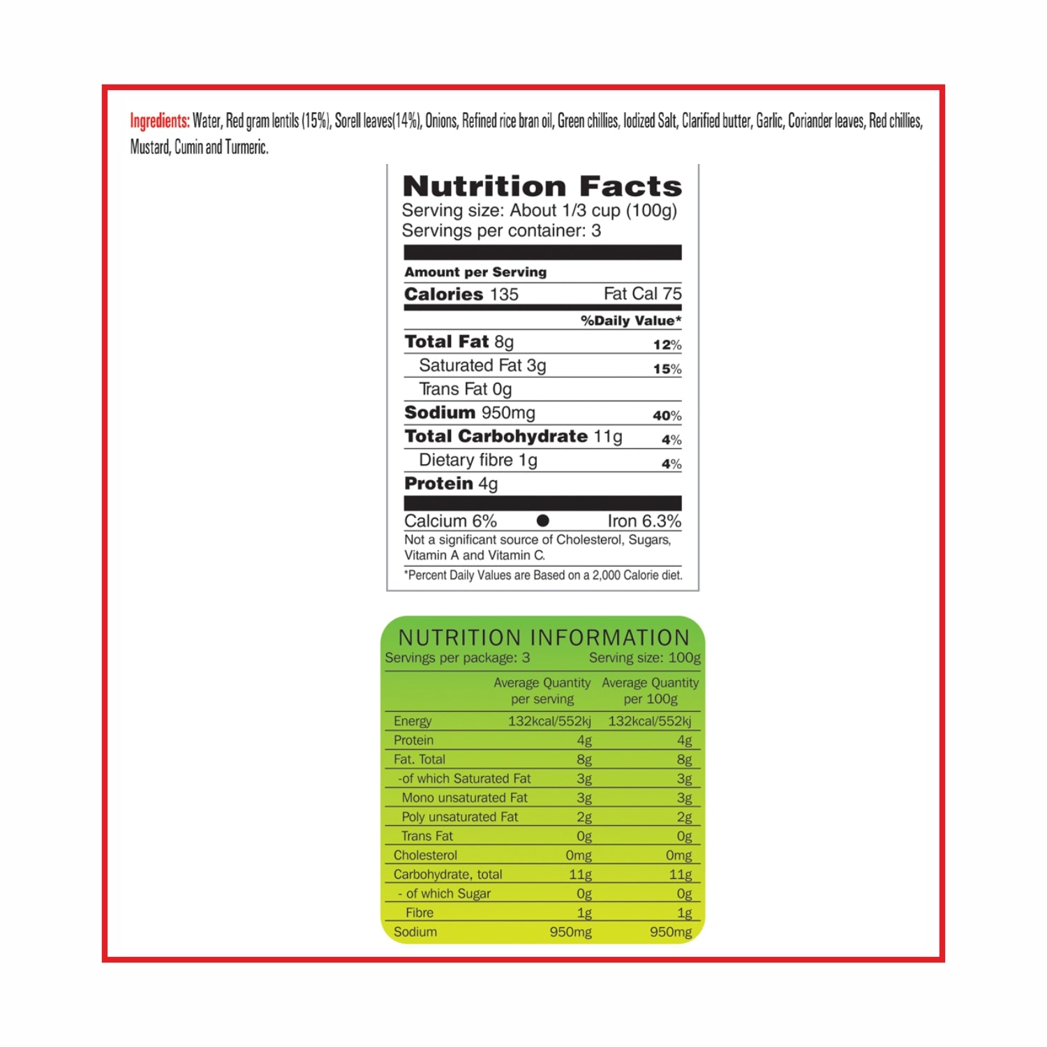 Ready To Eat Gongura Dal 300g