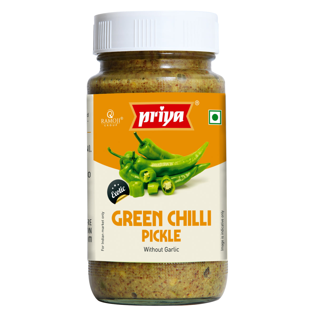 Green Chilli (Sliced) Pickle Without  Garlic 300g