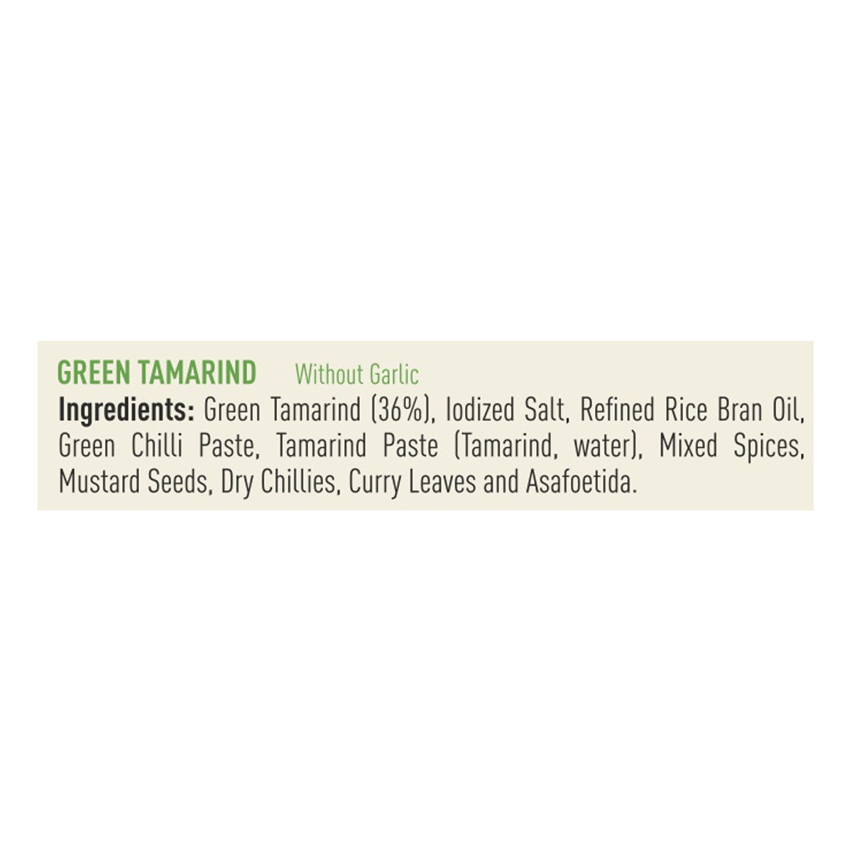 Green Tamarind Pickle Without Garlic 300g