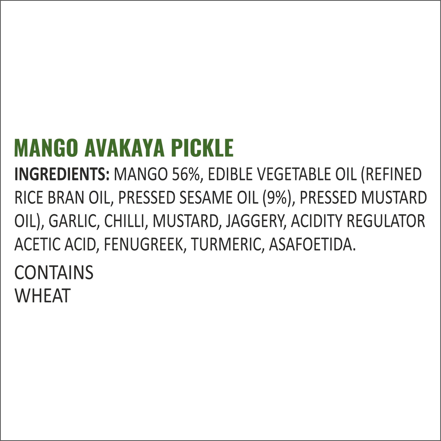 Low Salt Mango Avakaya Pickle 190g