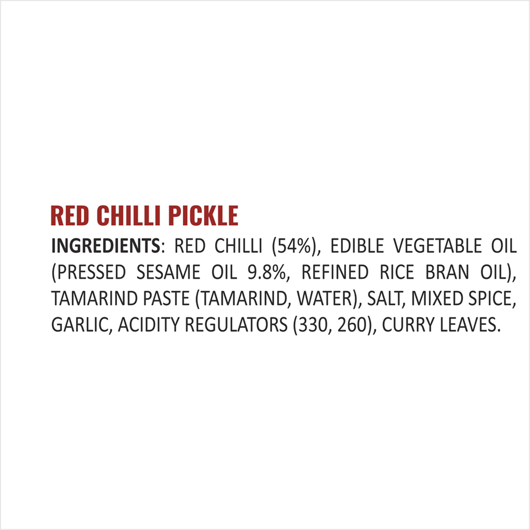 Low Salt Red Chilli Pickle 200g