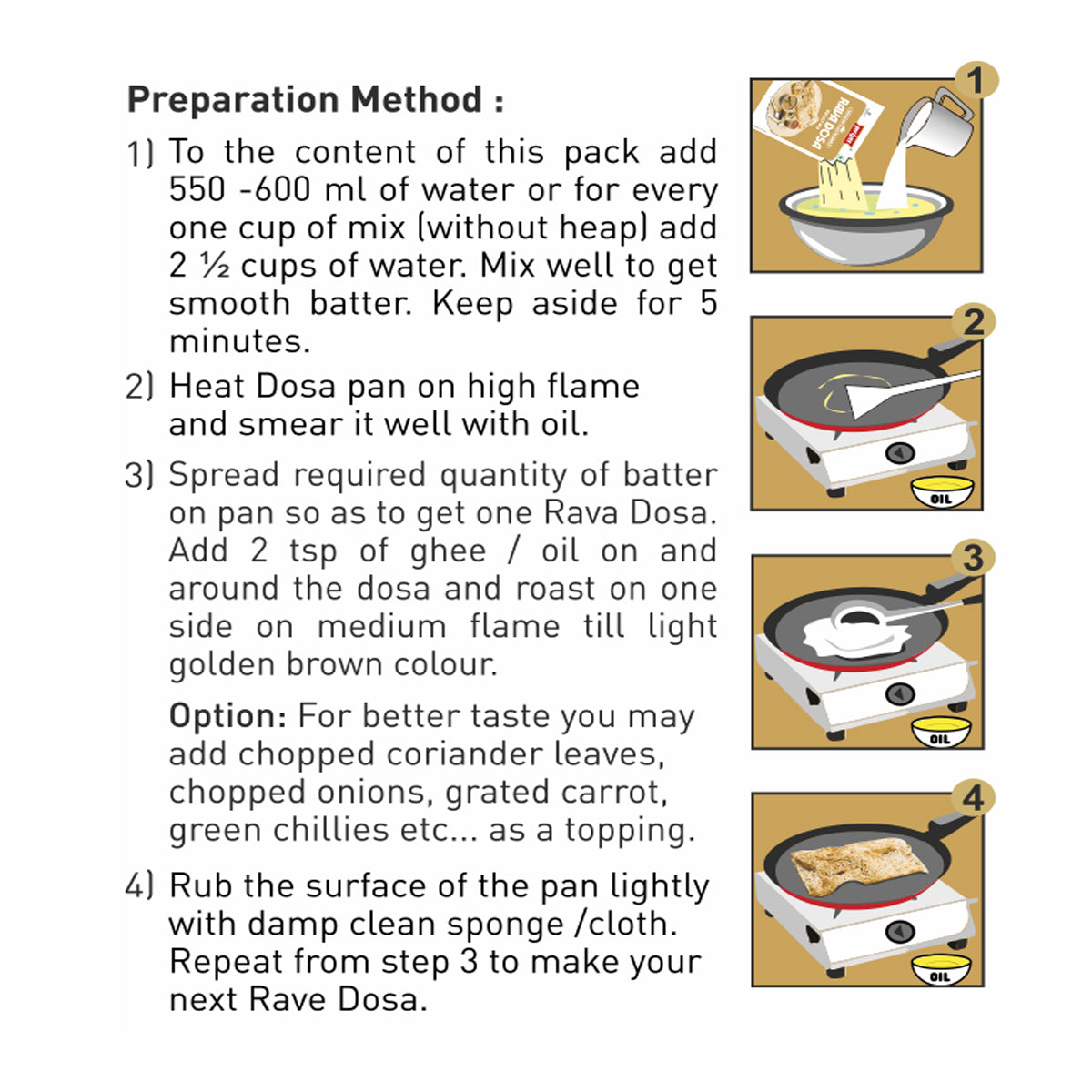 Instant Rava Dosa Mix - 200g