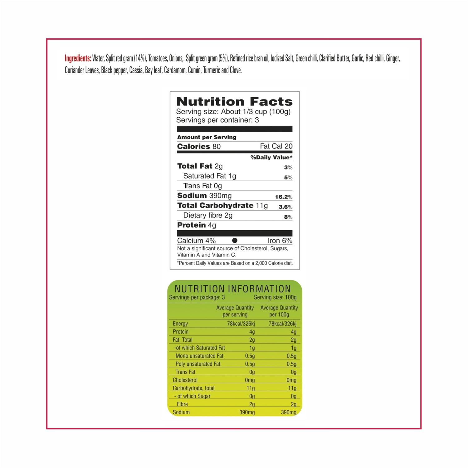 Ready To Eat Masala Dal Fry 300g