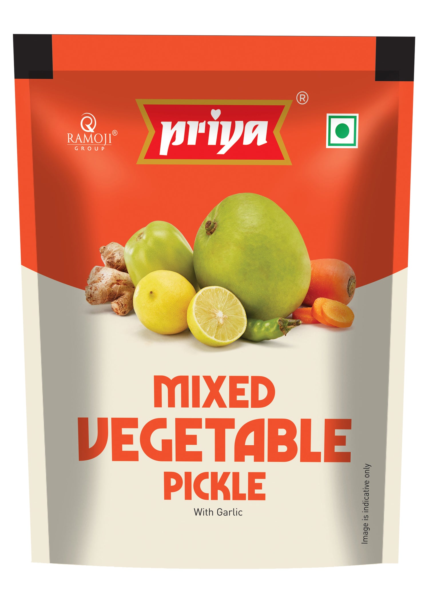 Mixed vegetable  Pickle with Garlic - 40g Sachet (Pouch Pack of 10)