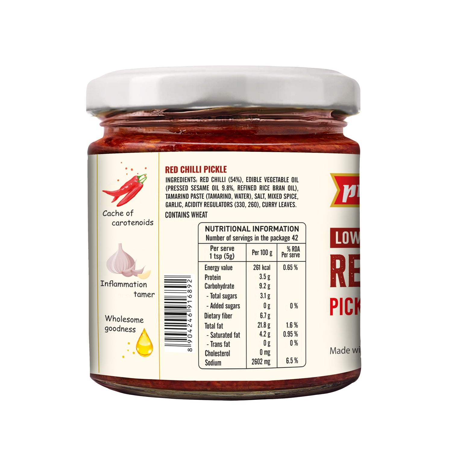 Low Salt Red Chilli Pickle 200g