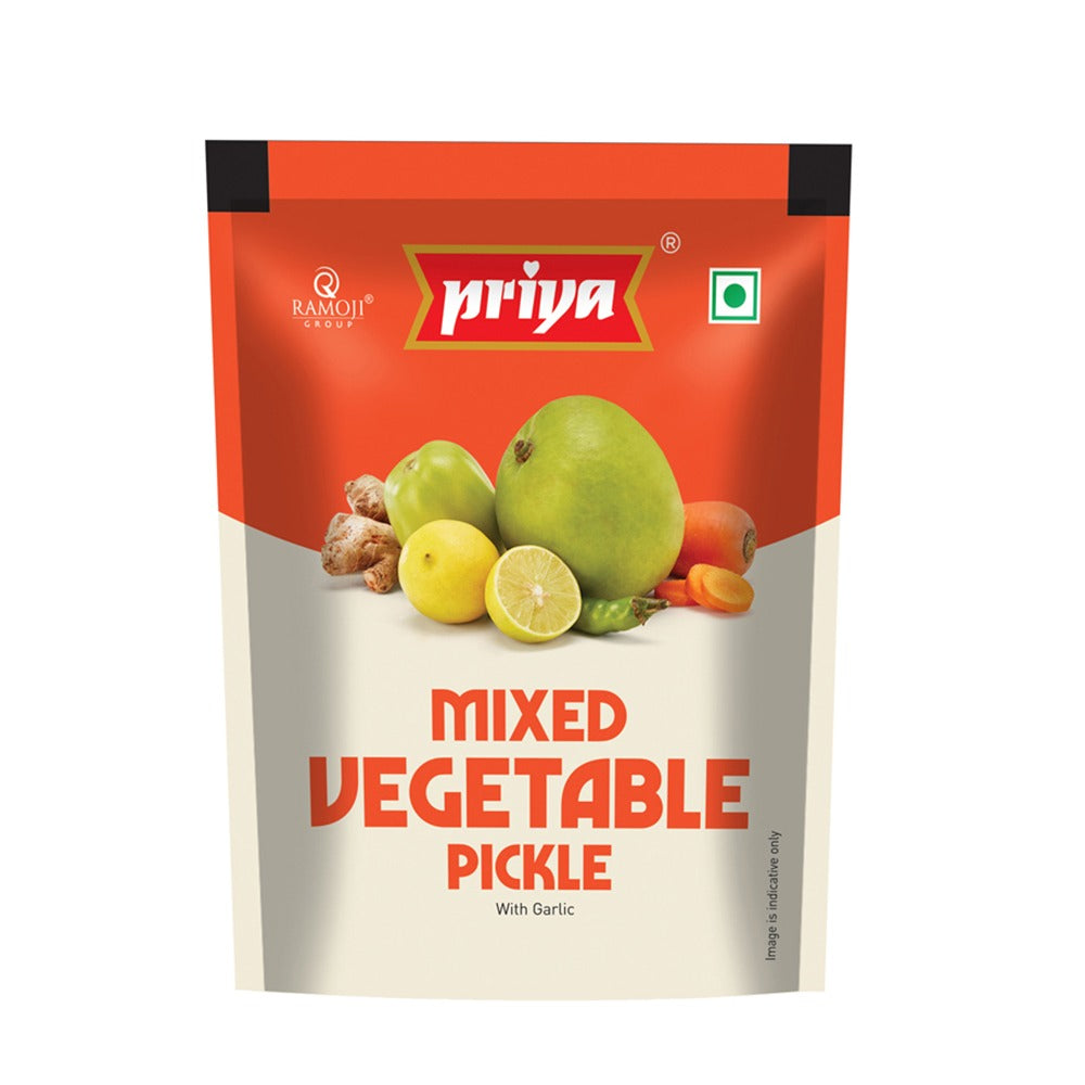 Mixed vegetable  Pickle with Garlic - 35g Sachet (Pouch Pack of 10)