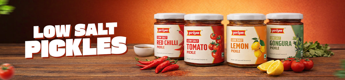 Buy Low Salt Pickles Online | Healthy Pickles | Priya Foods